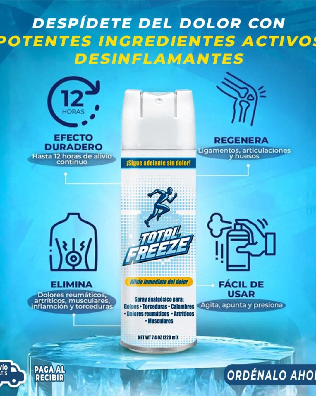 Total Freeze Spray Analgésico – Alivio Inmediato con Efecto Hielo