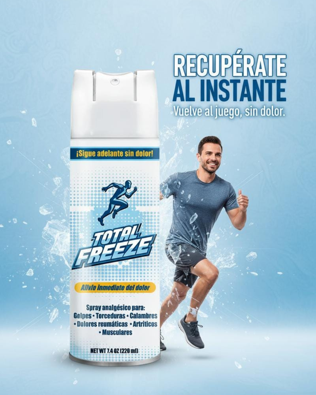 Total Freeze Spray Analgésico – Alivio Inmediato con Efecto Hielo